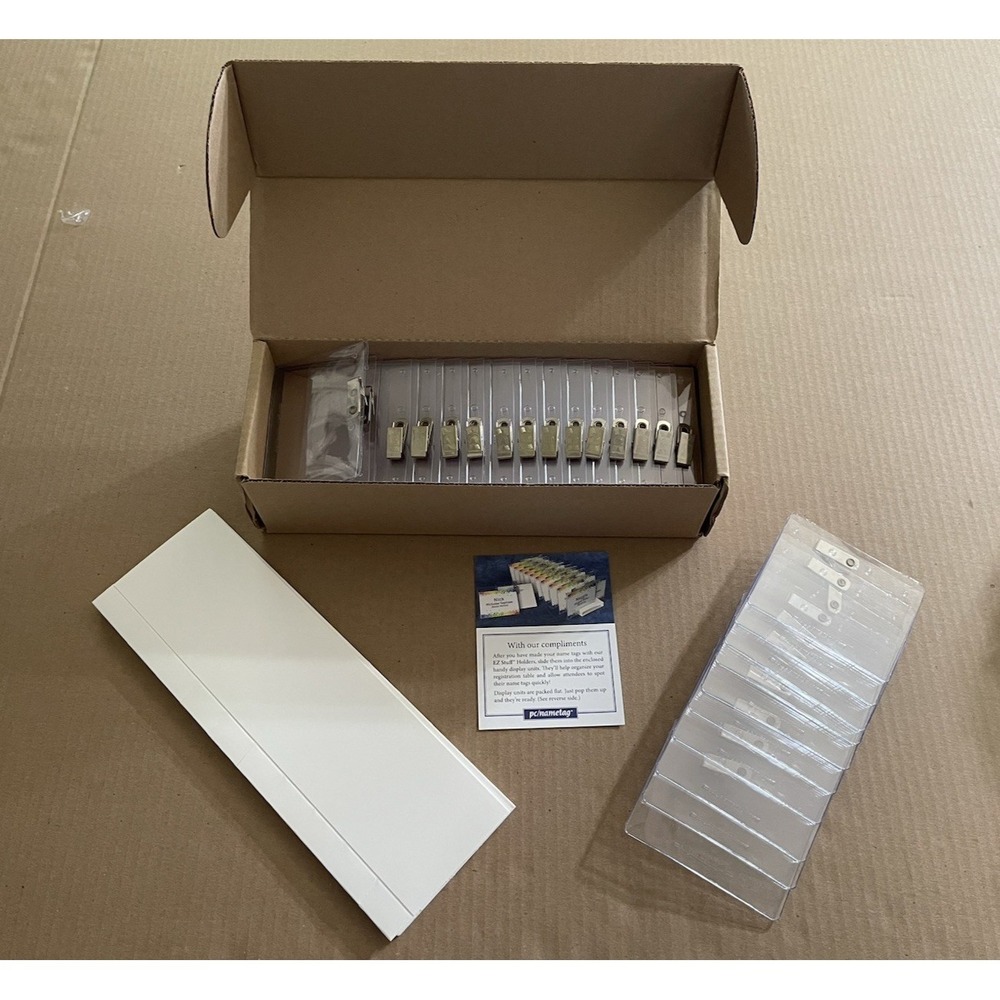 Name Tag Holder w/Clip-4" x 3" (HZCLG)-100 Pieces + EZ-STUFF Holders-New in Box